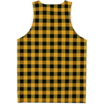 Fire Yellow Buffalo Check Pattern Print Men's Tank Top