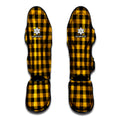 Fire Yellow Buffalo Check Pattern Print Muay Thai Shin Guards