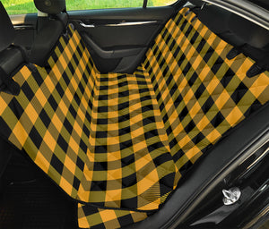 Fire Yellow Buffalo Check Pattern Print Pet Car Back Seat Cover