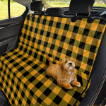 Fire Yellow Buffalo Check Pattern Print Pet Car Back Seat Cover