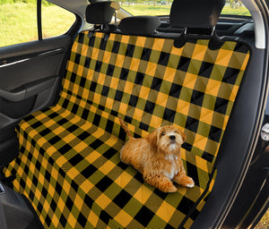 Fire Yellow Buffalo Check Pattern Print Pet Car Back Seat Cover