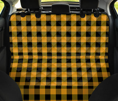 Fire Yellow Buffalo Check Pattern Print Pet Car Back Seat Cover