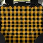 Fire Yellow Buffalo Check Pattern Print Pet Car Back Seat Cover