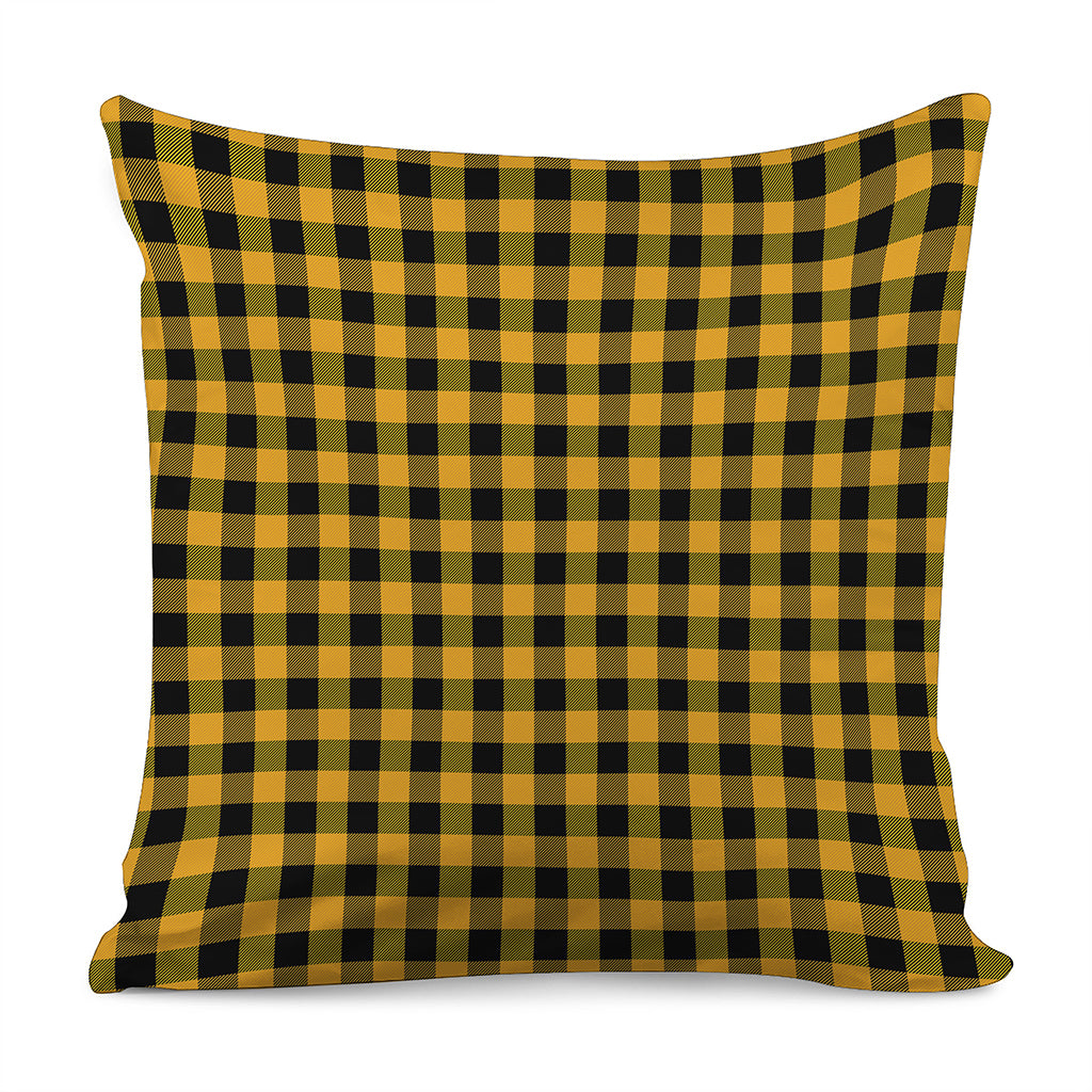 Fire Yellow Buffalo Check Pattern Print Pillow Cover