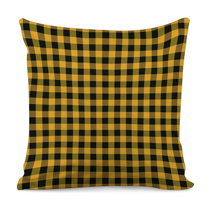 Fire Yellow Buffalo Check Pattern Print Pillow Cover