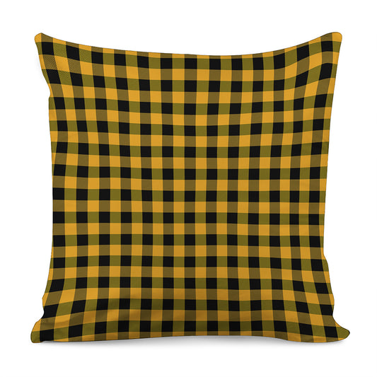 Fire Yellow Buffalo Check Pattern Print Pillow Cover
