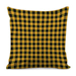 Fire Yellow Buffalo Check Pattern Print Pillow Cover