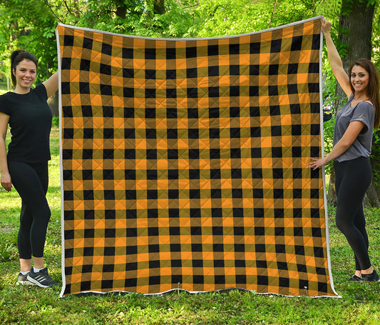 Fire Yellow Buffalo Check Pattern Print Quilt