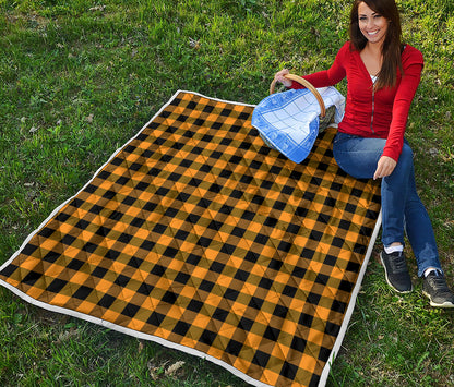 Fire Yellow Buffalo Check Pattern Print Quilt