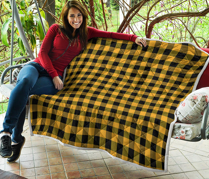 Fire Yellow Buffalo Check Pattern Print Quilt