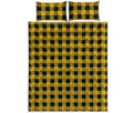 Fire Yellow Buffalo Check Pattern Print Quilt Bed Set