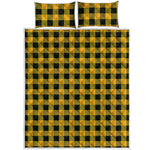 Fire Yellow Buffalo Check Pattern Print Quilt Bed Set