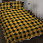 Fire Yellow Buffalo Check Pattern Print Quilt Bed Set