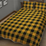 Fire Yellow Buffalo Check Pattern Print Quilt Bed Set