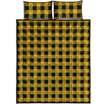 Fire Yellow Buffalo Check Pattern Print Quilt Bed Set