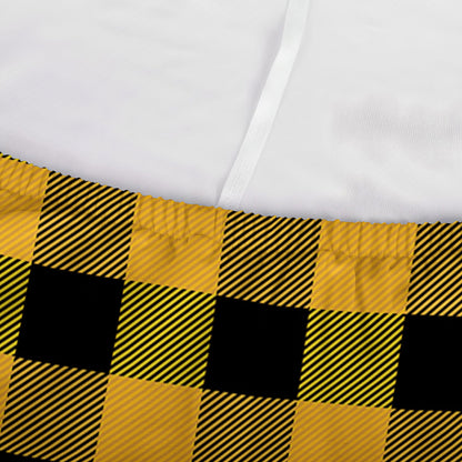 Fire Yellow Buffalo Check Pattern Print Sofa Cover