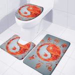 Fire Yin Yang Chinese Zodiac Print 3 Piece Bath Mat Set