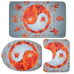 Fire Yin Yang Chinese Zodiac Print 3 Piece Bath Mat Set
