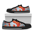 Fire Yin Yang Chinese Zodiac Print Black Low Top Sneakers
