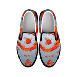 Fire Yin Yang Chinese Zodiac Print Black Slip On Shoes