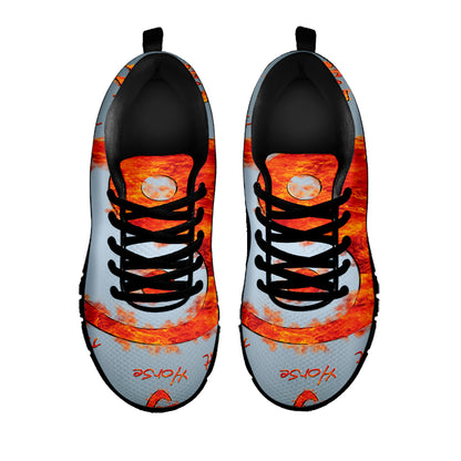 Fire Yin Yang Chinese Zodiac Print Black Sneakers