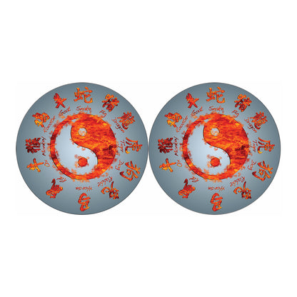 Fire Yin Yang Chinese Zodiac Print Car Coasters