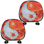 Fire Yin Yang Chinese Zodiac Print Car Headrest Covers