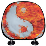 Fire Yin Yang Chinese Zodiac Print Car Headrest Covers
