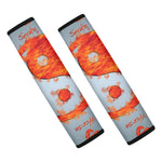 Fire Yin Yang Chinese Zodiac Print Car Seat Belt Covers