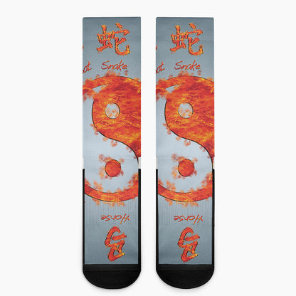 Fire Yin Yang Chinese Zodiac Print Crew Socks