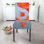 Fire Yin Yang Chinese Zodiac Print Dining Chair Slipcover