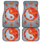 Fire Yin Yang Chinese Zodiac Print Front and Back Car Floor Mats