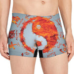 Fire Yin Yang Chinese Zodiac Print Men's Boxer Briefs