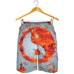Fire Yin Yang Chinese Zodiac Print Men's Shorts