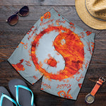 Fire Yin Yang Chinese Zodiac Print Men's Shorts