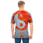 Fire Yin Yang Chinese Zodiac Print Men's T-Shirt