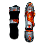 Fire Yin Yang Chinese Zodiac Print Muay Thai Shin Guard