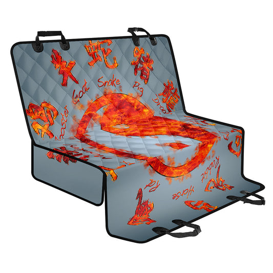 Fire Yin Yang Chinese Zodiac Print Pet Car Back Seat Cover