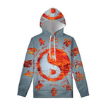 Fire Yin Yang Chinese Zodiac Print Pullover Hoodie