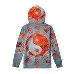 Fire Yin Yang Chinese Zodiac Print Pullover Hoodie