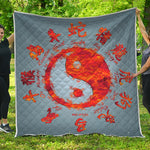 Fire Yin Yang Chinese Zodiac Print Quilt