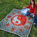 Fire Yin Yang Chinese Zodiac Print Quilt