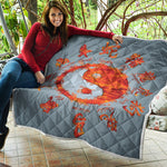 Fire Yin Yang Chinese Zodiac Print Quilt