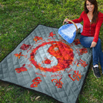 Fire Yin Yang Chinese Zodiac Print Quilt