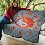 Fire Yin Yang Chinese Zodiac Print Quilt