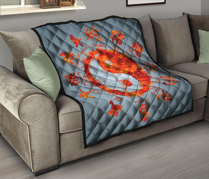Fire Yin Yang Chinese Zodiac Print Quilt