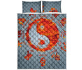 Fire Yin Yang Chinese Zodiac Print Quilt Bed Set