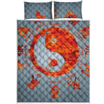 Fire Yin Yang Chinese Zodiac Print Quilt Bed Set