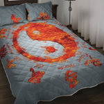 Fire Yin Yang Chinese Zodiac Print Quilt Bed Set
