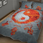 Fire Yin Yang Chinese Zodiac Print Quilt Bed Set
